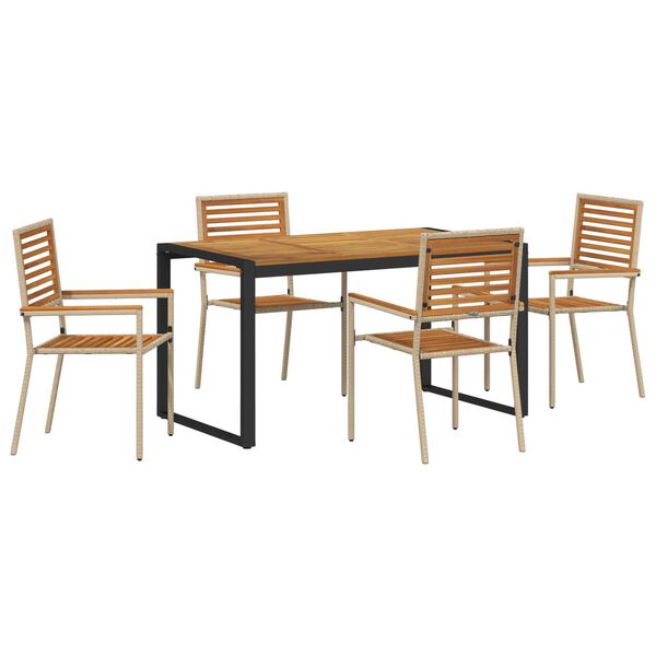 vidaXL Ensemble de salle à manger pour jardin 5 pcs Beige