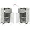 vidaXL Ensemble de mobilier de salle de bain Plaid 2 pcs Gris béton