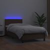 vidaXL Sommier &agrave; lattes de lit et matelas et LED Marron 100x200cm