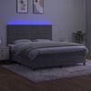 vidaXL Sommier &agrave; lattes de lit avec matelas LED Gris clair 160x200 cm