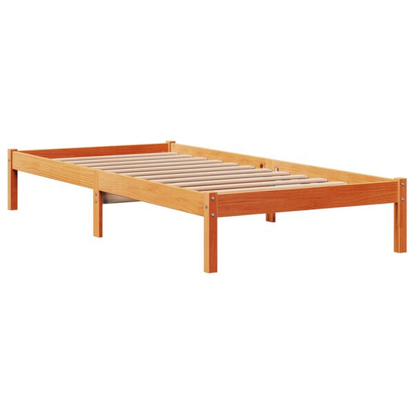 vidaXL Cadre de lit avec tête de lit sans matelas cire marron 90x200cm