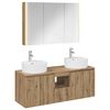 vidaXL Ensemble d'armoire de salle de bain 4 pc Ch&ecirc;ne artisanal