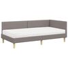 vidaXL Cadre de lit d'angle avec matelas Autre 2 pcs Taupe tissu