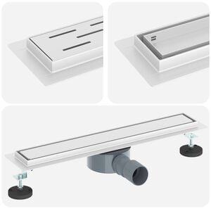 vidaXL &Eacute;vacuation de douche 2-en-1 avec siphon &agrave; 360&deg; Argent&eacute;