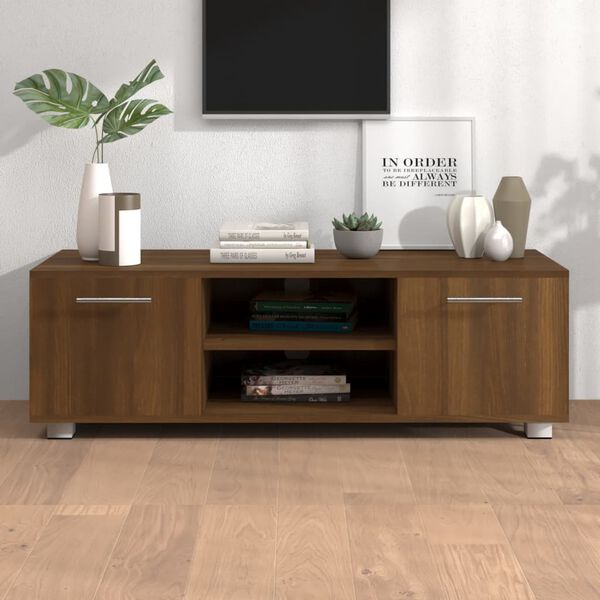 vidaXL Meuble TV chêne marron 110x40x35 cm bois d'ingénierie
