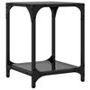 vidaXL Tables basses avec dessus en verre noir 2 pcs 30x30x40 cm acier