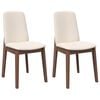 vidaXL Chaises &agrave; manger coussins 2 pcs marron bois massif caoutchouc