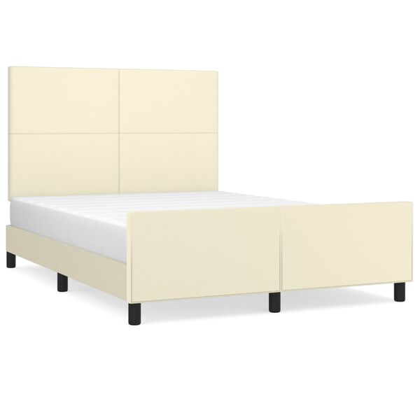 vidaXL Cadre de lit sans matelas cr&egrave;me 140x200 cm similicuir
