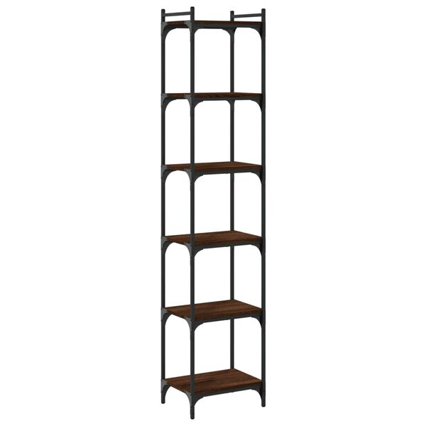vidaXL Bibliothèque 6 niveaux chêne marron 40x30x188cm bois ingénierie