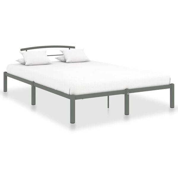 vidaXL Cadre de lit sans matelas gris m&eacute;tal 160x200 cm