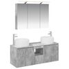vidaXL Ensemble d'armoire de salle de bain 4 pcs Gris b&eacute;ton