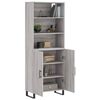 vidaXL Buffet haut Sonoma gris 69,5x34x180 cm Bois d'ing&eacute;nierie