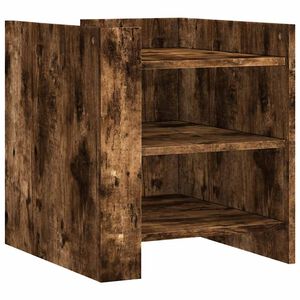 vidaXL Table de chevet ch&ecirc;ne fum&eacute; 45x50x50 cm bois d'ing&eacute;nierie