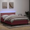 vidaXL Sommier &agrave; lattes de lit avec matelas et LED rose 140x210 cm velours