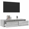 vidaXL Meuble TV avec lumi&egrave;res LED sonoma gris 100X35,5x25 cm