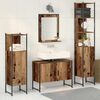 vidaXL Ensemble de mobilier de salle de bain avec &eacute;tag&egrave;re 4 pcs Marron