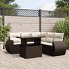vidaXL Salon de jardin avec coussins 6 pcs marron r&eacute;sine tress&eacute;e