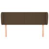 vidaXL Tête de lit avec oreilles Marron foncé 147x23x78/88 cm Tissu
