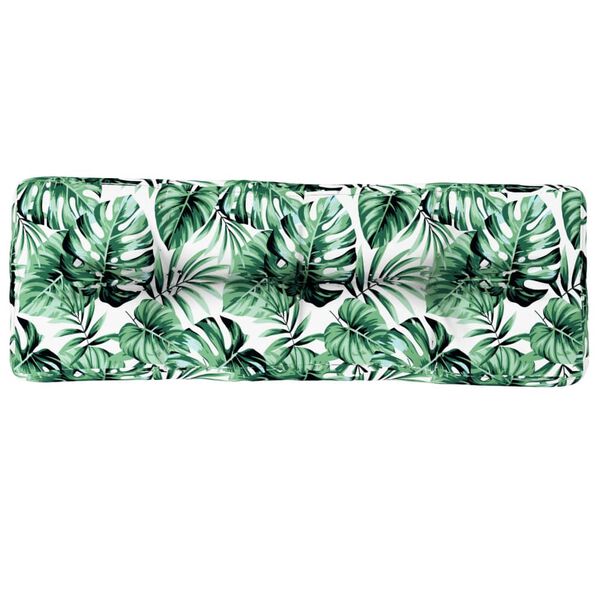 vidaXL Coussin de palette &agrave; motif de feuilles 120x40x12 cm Tissu