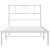 vidaXL Cadre de lit métal sans matelas avec tête de lit blanc 90x190cm