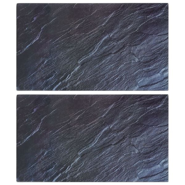 vidaXL Planches &agrave; d&eacute;couper 2pcs motif de pierre naturelle Verre tremp&eacute;