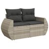 vidaXL Salon de jardin avec coussins 7 pcs gris clair r&eacute;sine tress&eacute;e