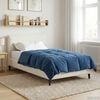 vidaXL Duvet complet toute l'ann&eacute;e Bleu fonc&eacute; 135 x 200 cm Microfibre