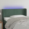 vidaXL T&ecirc;te de lit &agrave; LED Vert fonc&eacute; 103x16x78/88 cm Velours