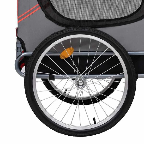 vidaXL Remorque de vélo pour animaux de compagnie rouge et noir