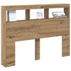 vidaXL Armoire tête de lit avec LED chêne artisanal 140x17x102 cm