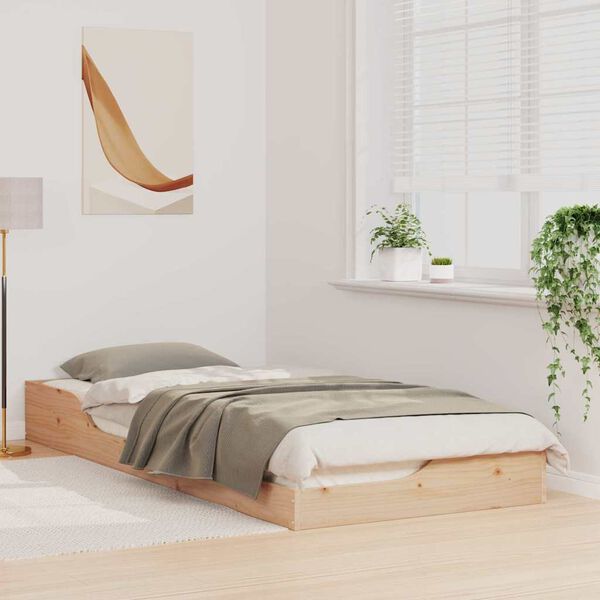 vidaXL Cadre de lit Marron 100 x 220 cm Pin massif