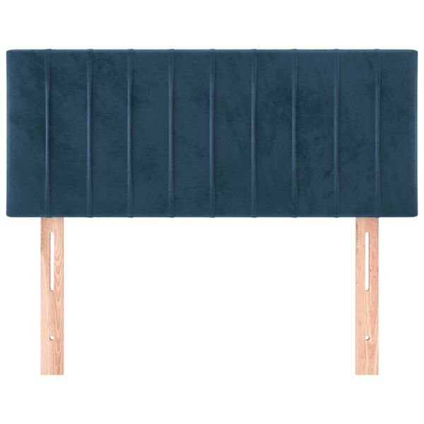 vidaXL T&ecirc;te de lit Bleu fonc&eacute; 100x5x78/88 cm Velours