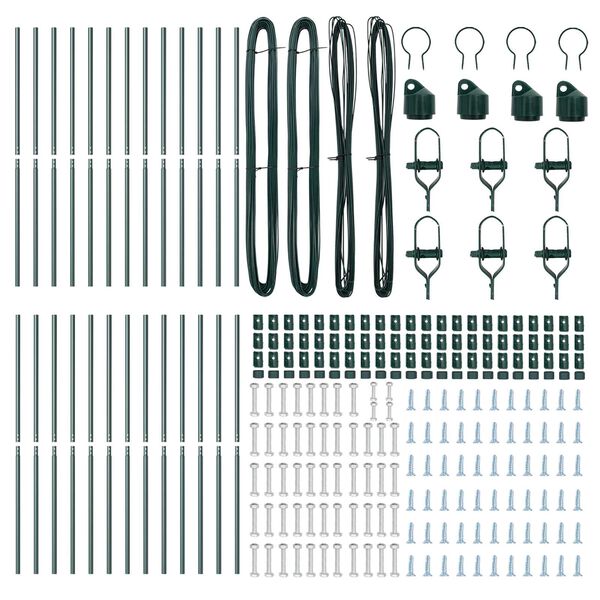 vidaXL Poteau de clôture. 26 pcs Vert 3.2 x 3.2 x 170 cm Acier