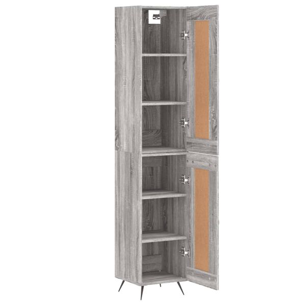 vidaXL Buffet haut Sonoma gris 34,5x34x180 cm Bois d'ing&eacute;nierie