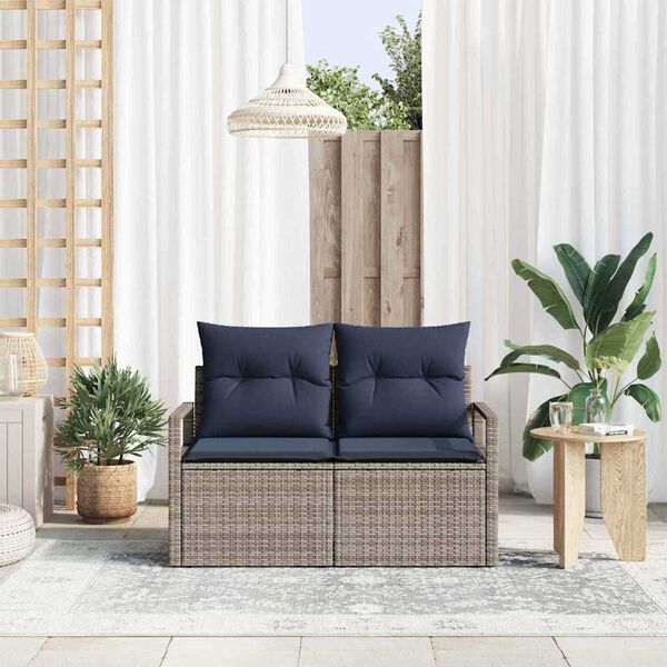 vidaXL Canap&eacute; de jardin avec coussin 120 x 62 x 69 cm polyrotin
