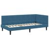 vidaXL Cadre de lit d'angle avec matelas 2 pcs Bleu Velours