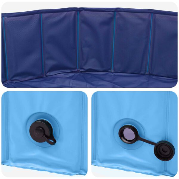 vidaXL Piscine de nage pliable pour chien Bleu 80 x 80 x 20 cm PVC