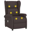 vidaXL Fauteuil de massage électrique à oreilles marron foncé tissu