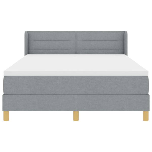 vidaXL Lit &agrave; ressorts avec matelas Gris clair 200 x 160 cm Polyester