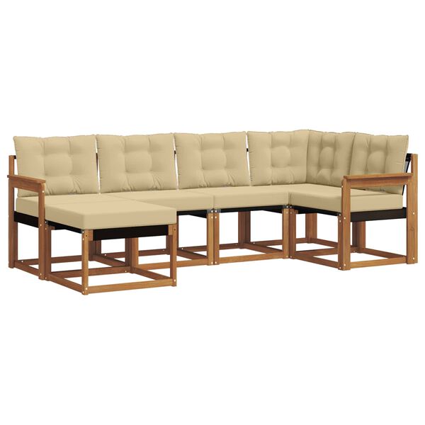 vidaXL Ensemble de canap&eacute;s d'ext&eacute;rieur 6 pcs Naturel et Beige