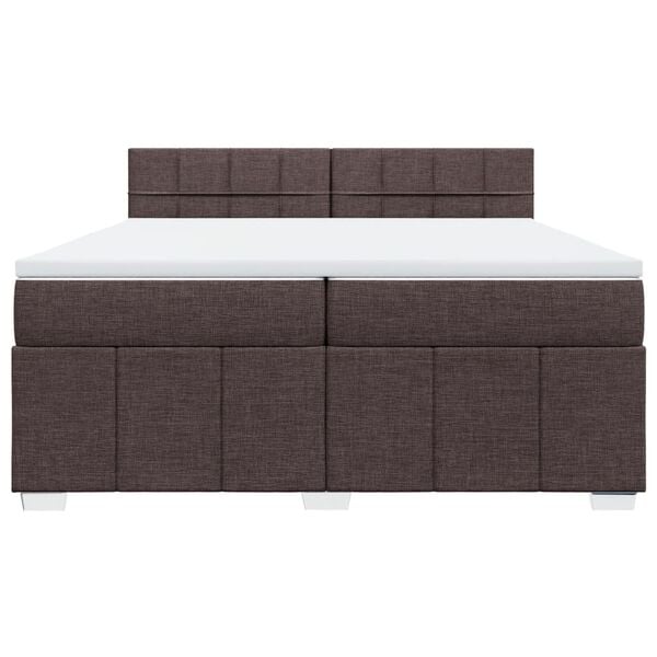 vidaXL Sommier &agrave; lattes de lit avec matelas Marron fonc&eacute; 200x200 cm