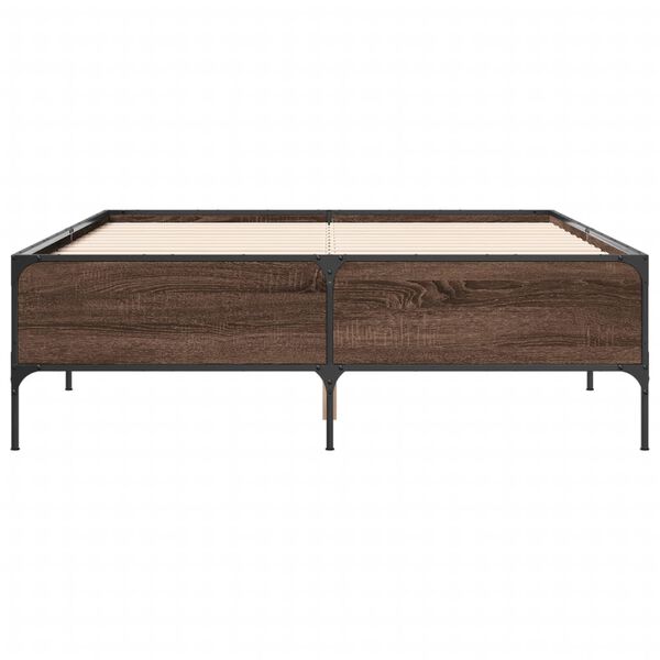 vidaXL Cadre de lit sans matelas ch&ecirc;ne marron 135x190 cm