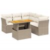 vidaXL Salon de jardin avec coussins 5 pcs beige r&eacute;sine tress&eacute;e