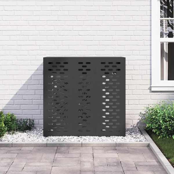 vidaXL Housse de climatiseur Noir 110 x 50 x 105 cm Acier