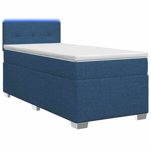 vidaXL Lit de box spring avec matelas et LED Bleu 90 x 190 cm Tissu