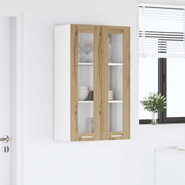 vidaXL Armoire suspendue avec porte Ch&ecirc;ne artisanal 60 x 31 x 100 cm