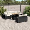 vidaXL Salon de jardin 11 pcs avec coussins noir résine tressée