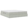 vidaXL Lit avec rangement et matelas Gris clair 200 x 200 cm Velours