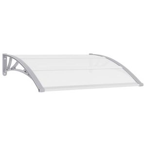 vidaXL Auvent de porte Gris et transparent 120x75 cm PC