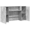 vidaXL Bureau de réception gris béton 180x50x103,5cm bois d'ingénierie